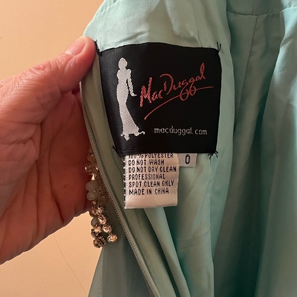 Mac Duggal 50392 Mint Crystal Bodice Gown - Picture 3 of 11